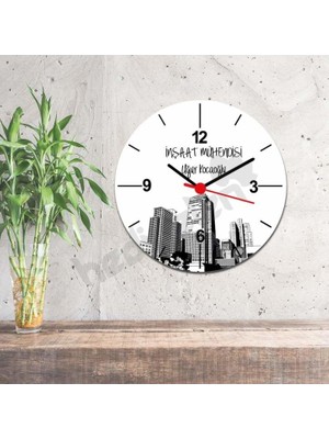 Hediyelen İnşaat Mühendisi Bina Tasarım Duvar Saati