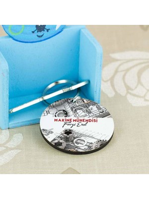 Hediyelen Makine Mühendisi Çizim Tasarım Anahtarlık