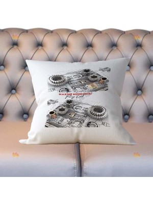 Hediyelen Makine Mühendisi Çizim Tasarım Yastık