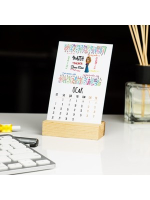 Hediyelen Math Teacher Baş Örtülü Figür Masa Takvimi