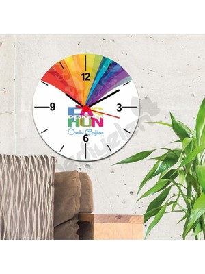 Hediyelen Fashion Designer Renkli Tasarım Duvar Saati