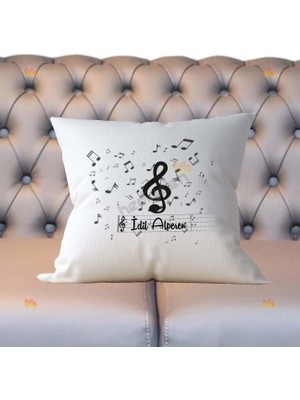 Hediyelen Müzik Öğretmenine Hediye Sol Anahtarı Tasarım Yastık