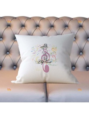 Hediyelen Müzik Öğretmenine Hediye Flüt Tasarım Yastık