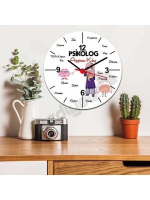 Hediyelen Psikolog Baş Örtülü Figür Duvar Saati