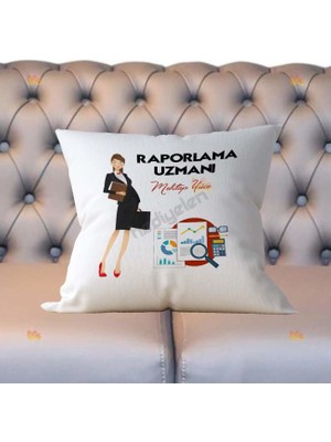 Hediyelen Raporlama Uzmanı Kadın Figür Yastık