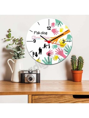 Hediyelen Psikolog Pembe Tasarım Duvar Saati