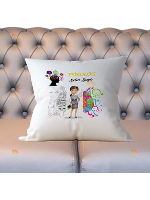 Hediyelen Psikoolog Sarı Tasarım Yastık