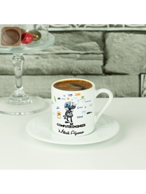 Hediyelen Computer Engineer Siyah Tasarım Kahve Fincanı