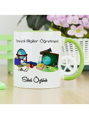 Hediyelen Sosyal Bilgiler Öğretmenine Hediye Kupa Bardak - Yeşil
