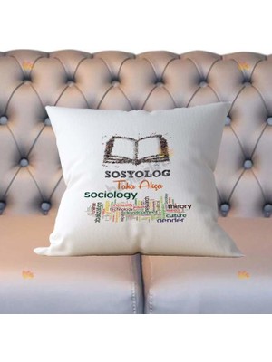 Hediyelen Sosyolog Turuncu Tasarım Yastık