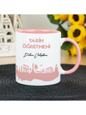 Hediyelen Tarih Öğretmenine Hediye Kupa Bardak - Pembe
