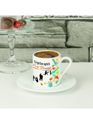 Hediyelen Ergoterapist Turuncu Tasarım Kahve Fincanı