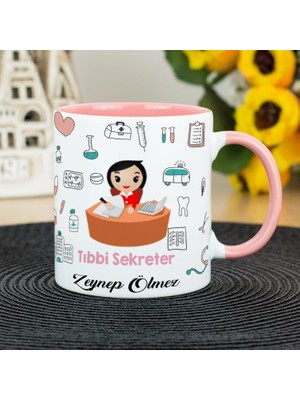Hediyelen Tıbbi Sekreter Kupa Bardak - Pembe
