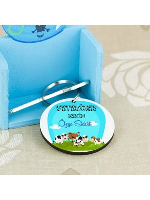 Hediyelen Veteriner Hekim Çiftlik Tasarım Anahtarlık