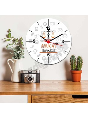 Hediyelen Avukat Turuncu Tasarım Duvar Saati