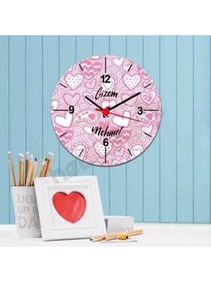 Hediyelen Kalp Tasarım Sevgili Duvar Saati