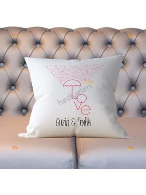 Hediyelen Love Şemsiye Tasarım Yastık
