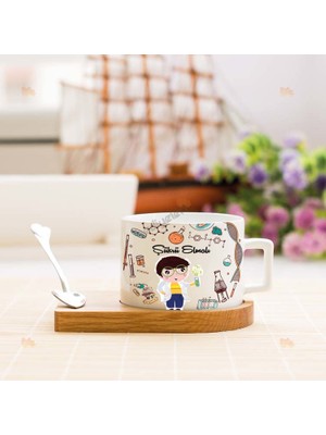 Hediyelen Fen Bilimleri Öğretmenine Hediye Erkek Figür Stantlı Fincan