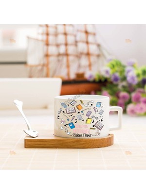 Hediyelen Kitap Tasarımlı Stantlı Fincan