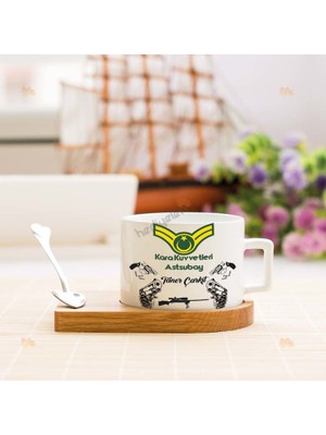Hediyelen Kara Kuvvetleri Astsubay Stantlı Fincan