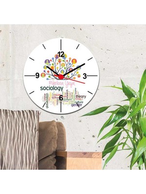 Hediyelen Sosyoloji Modern Tasarım Duvar Saati