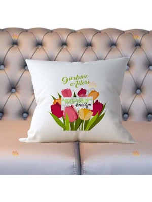 Hediyelen Anneler Günü Yeşil Tasarım Yastık