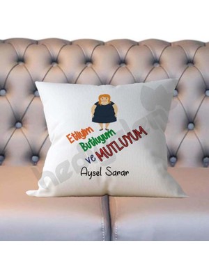 Hediyelen Etliyim Butluyum Mutluyum Yastık
