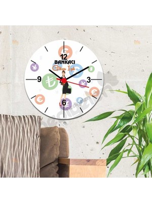Hediyelen Bankacı Para Tasarım Duvar Saati