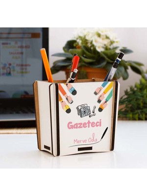 Hediyelen Gazeteci Pembe Tasarım Kalemlik