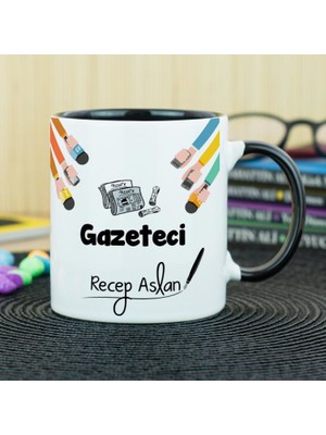 Hediyelen Gazeteci Kupa Bardak - Siyah