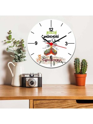 Hediyelen Jeoloji Mühendisi Yeşil Tasarım Duvar Saati