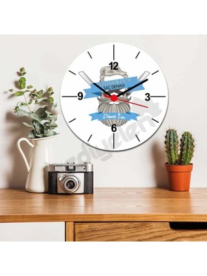 Hediyelen Kuaför Mavi Tasarım Duvar Saati