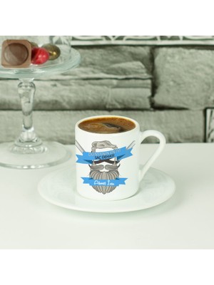 Hediyelen Kuaför Mavi Tasarım Kahve Fincanı