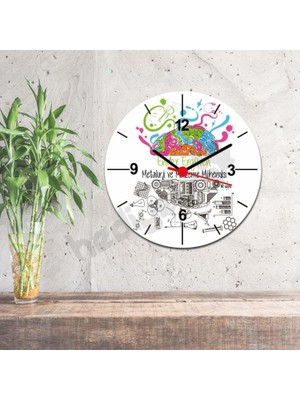 Hediyelen Metalurji Ve Malzeme Mühendisi Beyin Tasarım Duvar Saati