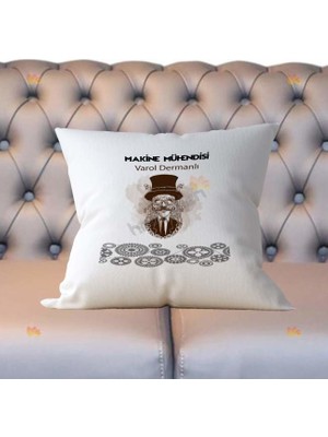Hediyelen Makine Mühendisi Karakter Tasarım Yastık