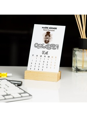 Hediyelen Makine Mühendisi Karakter Tasarım Masa Takvimi