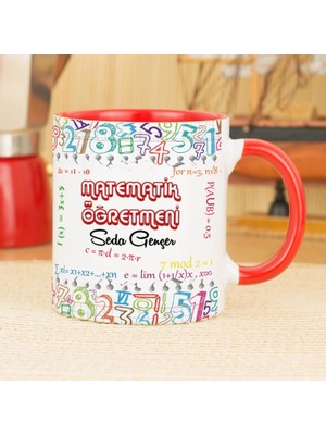 Hediyelen Matematik Öğretmenine Hediye Kupa Bardak - Kırmızı