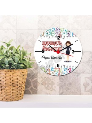 Hediyelen Matematik Öğretmeni Rakam Tasarım Duvar Saati