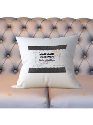 Hediyelen Matematik Öğretmeni Siyah Tasarım Yastık
