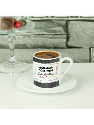 Hediyelen Matematik Öğretmenine Hediye Siyah Tasarım Kahve Fincanı
