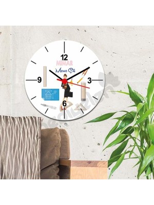 Hediyelen Mimar Kadın Figür Duvar Saati