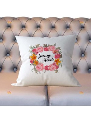 Hediyelen Çiçek Yuvarlak Tasarım Yastık