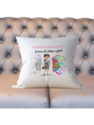 Hediyelen Klinik Psikolog Pembe Tasarım Yastık