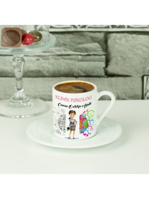 Hediyelen Klinik Psikolog Pembe Tasarım Kahve Fincanı