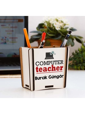 Hediyelen Computer Teacher Kırmızı Tasarım Kalemlik