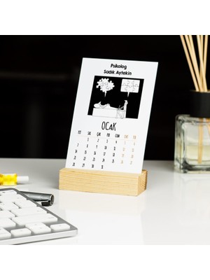 Hediyelen Psikolog Siyah Tasarım Masa Takvimi