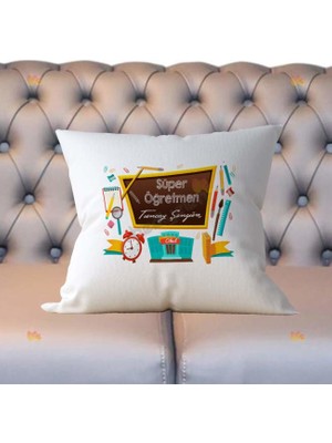 Hediyelen Süper Öğretmen Yastık