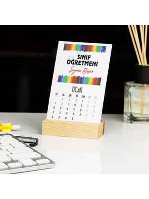 Hediyelen Sınıf Öğretmenine Hediye Kalem Tasarım Masa Takvimi