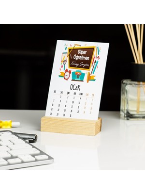 Hediyelen Süper Öğretmen Masa Takvimi