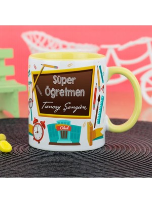 Hediyelen Süper Öğretmen Kupa Bardak - Sarı